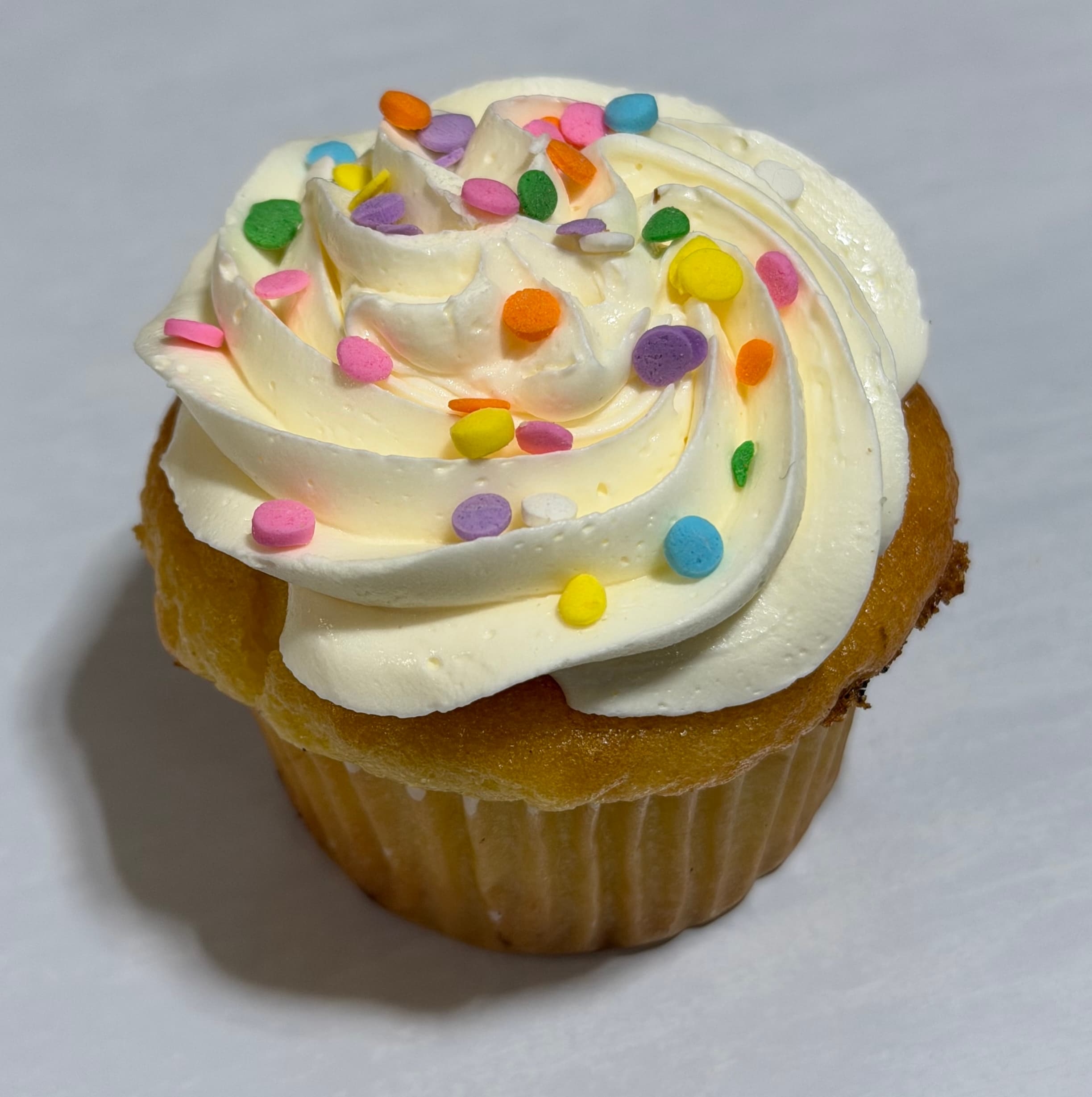 Iced Cupcake With Sprinkles - Vanilla
