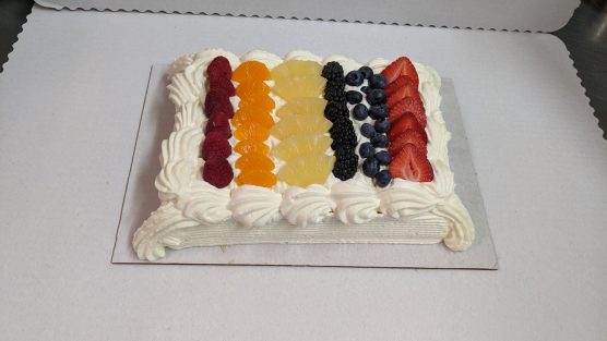 Whip Cream Slab with Fruit on Top