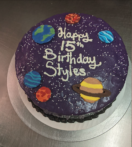 Galaxy and Planets Round Cake