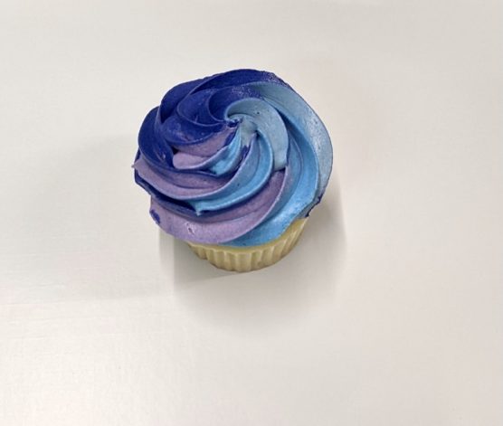 Multi colour swirl cupcake