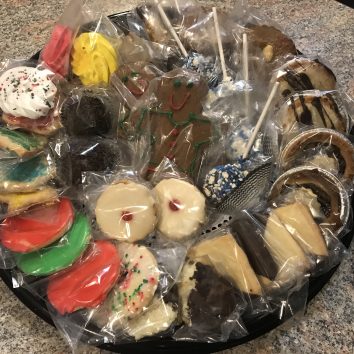 Christmas Cookies and Tarts platter - wrapped