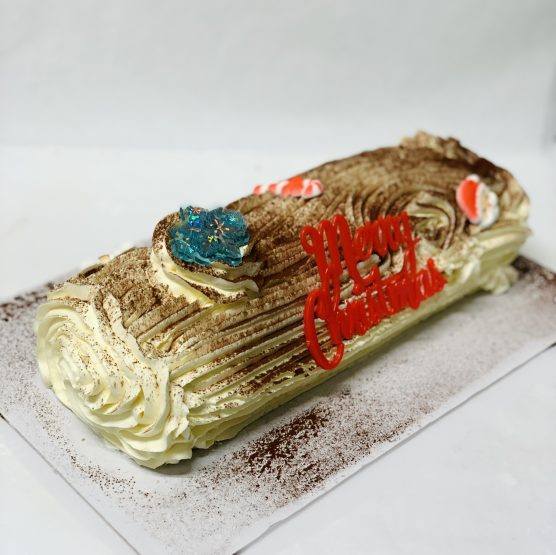 White Raspberry Yule Log