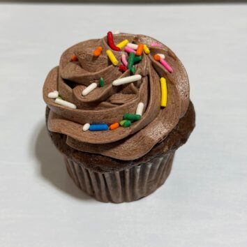 Chocolate Iced Cupcake With Sprinkles